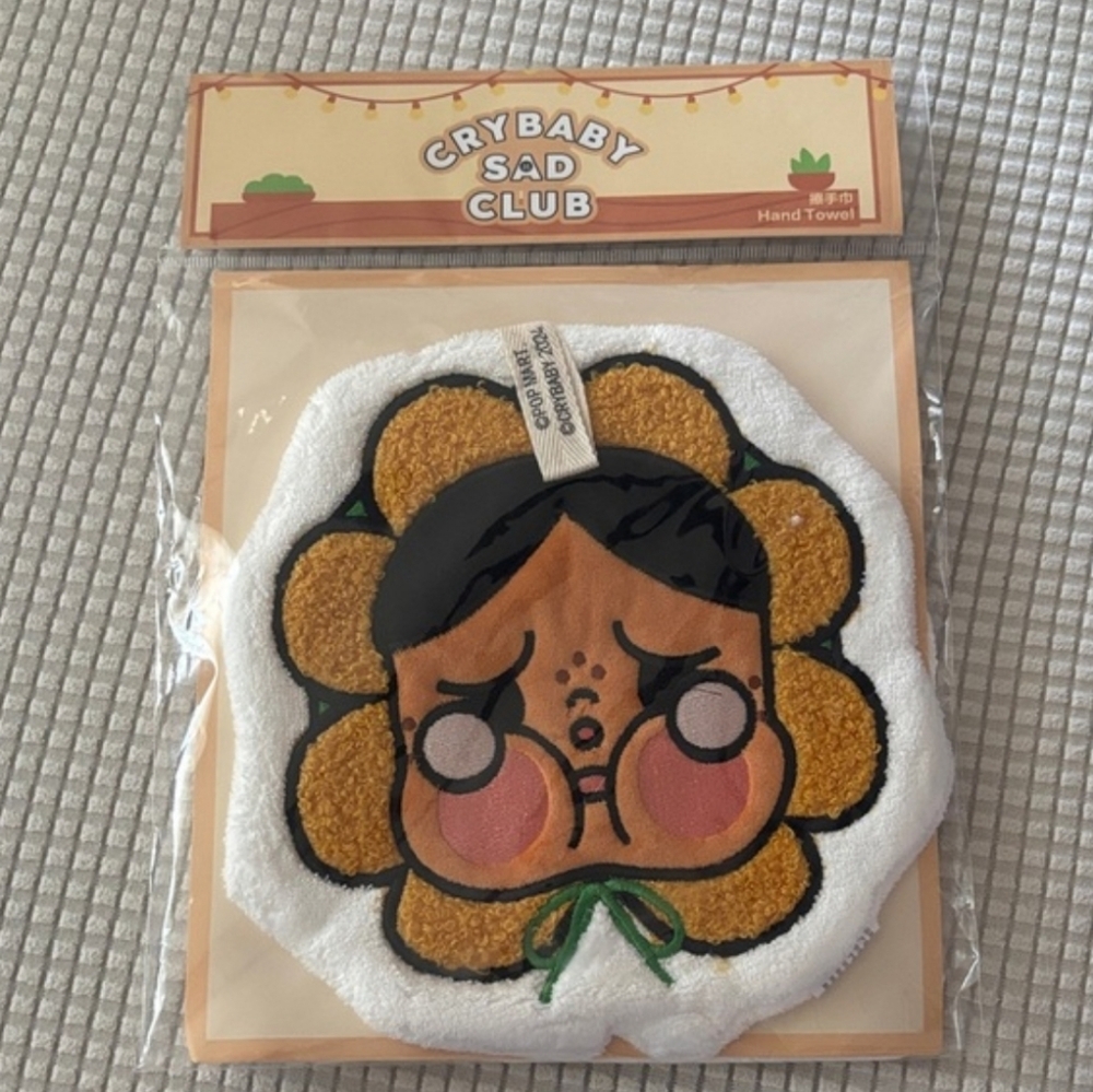 Crybaby Sad Club Hand Towel with Floral Design By Popmart